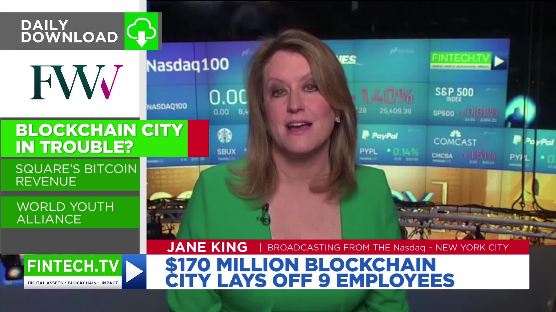 Daily Download: Blockchain City Trouble, Square’s Bitcoin Revenue, World Youth Alliance