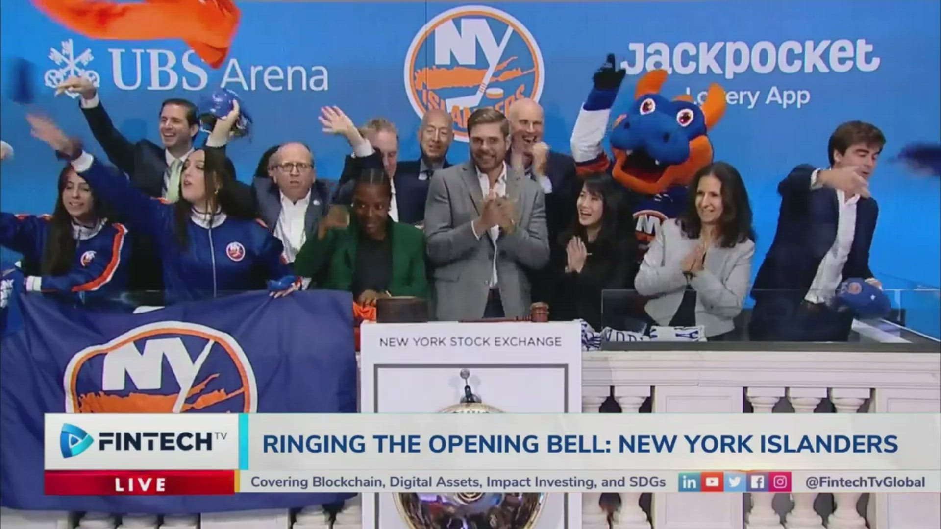 New York Islanders Rings The NYSE Opening Bell