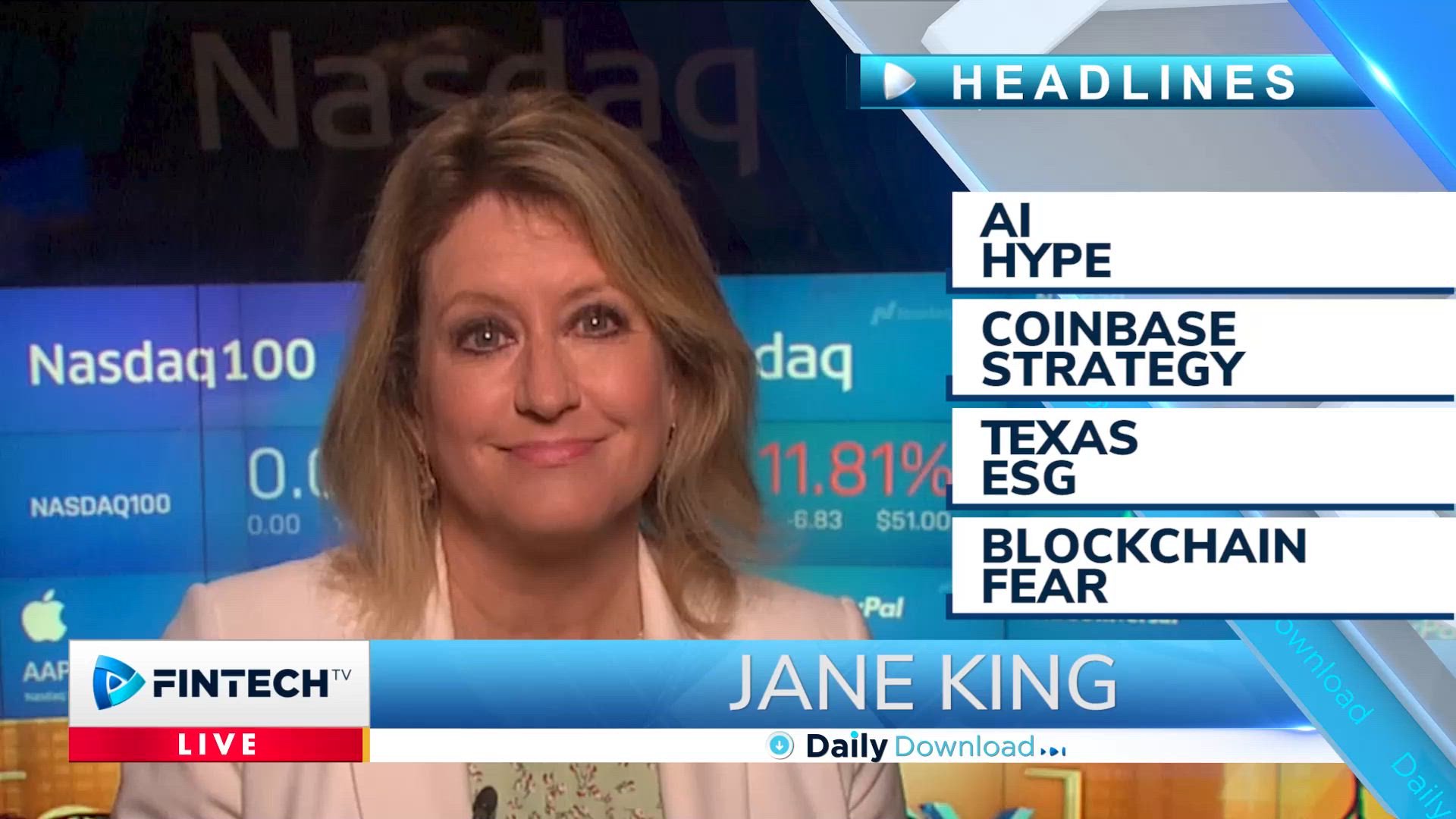 AI hype, Coinbase strategy, Texas ESG, blockchain fear