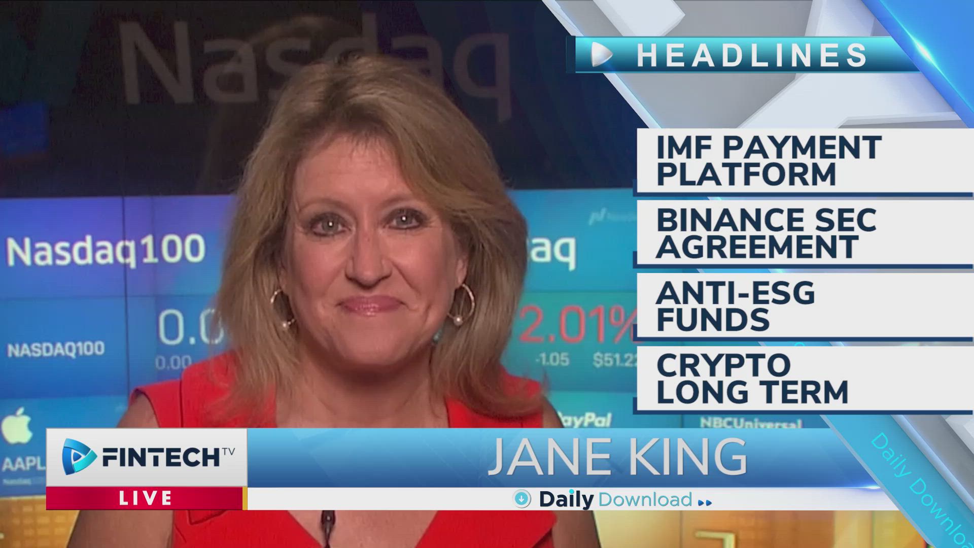IMF payment platform, Binance SEC agreement, anti-ESG funds, crypto long term