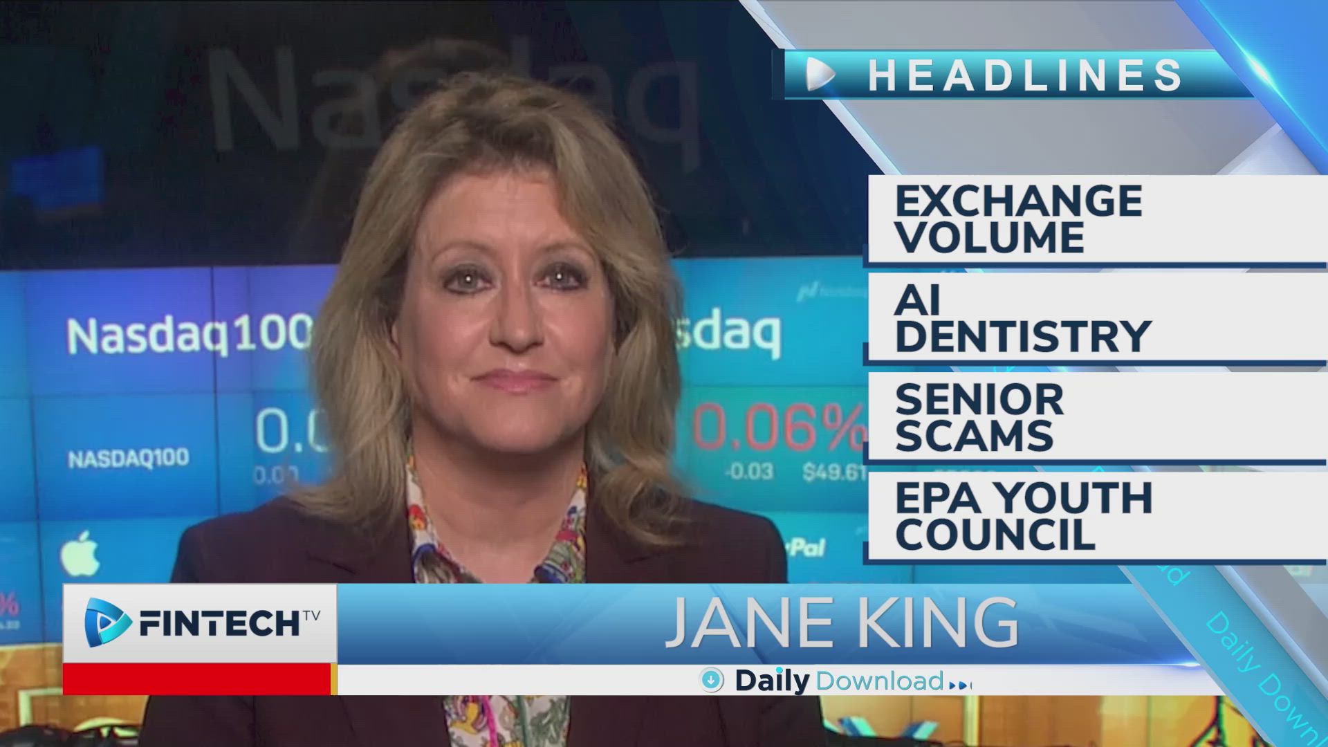 Exchange volume, AI dentistry, Senior scams, EPA youth council