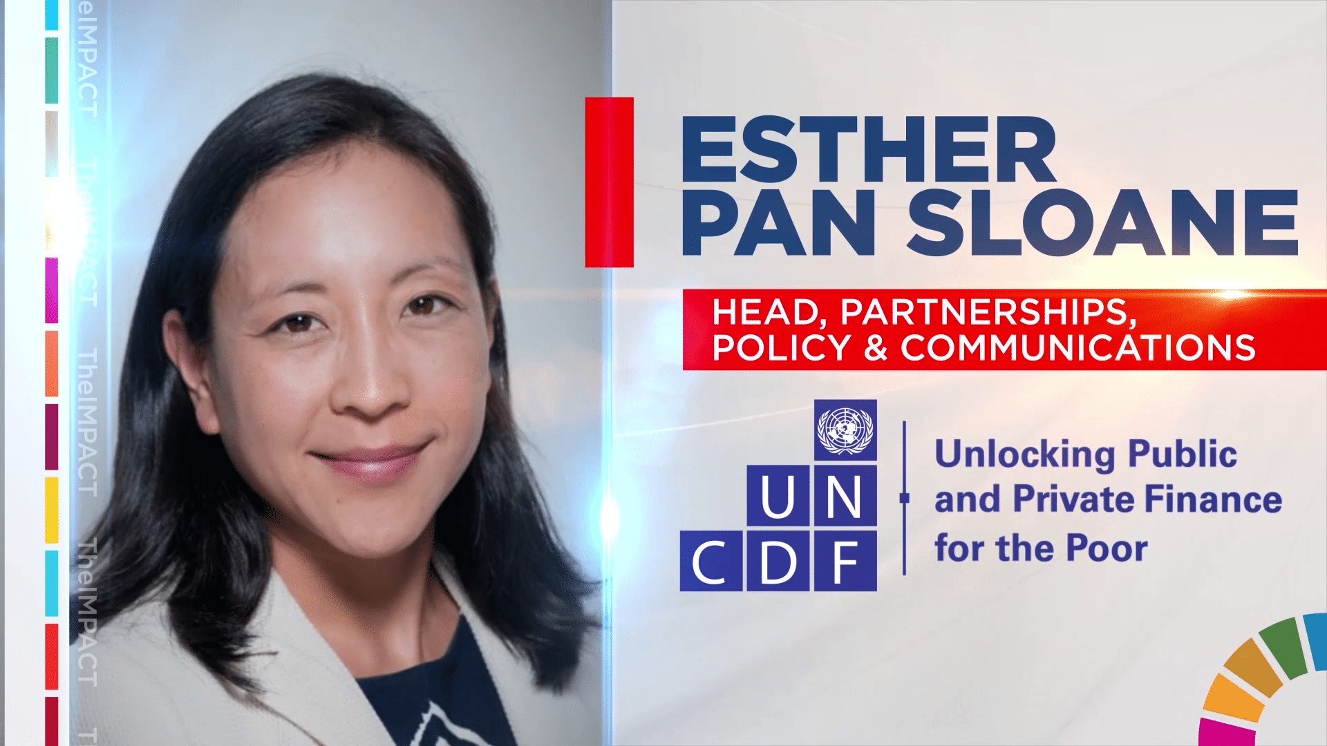 Esther Pan Sloane, Head of Partnerships, Policy & Communications at UNCDF
