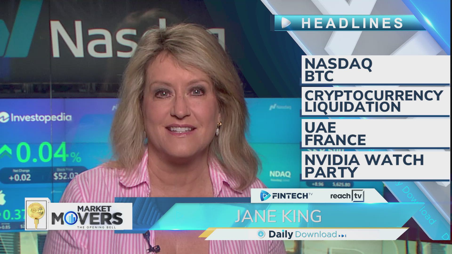 Nasdaq BTC, Cryptocurrency liquidation, UAE France, Nvidia watch party
