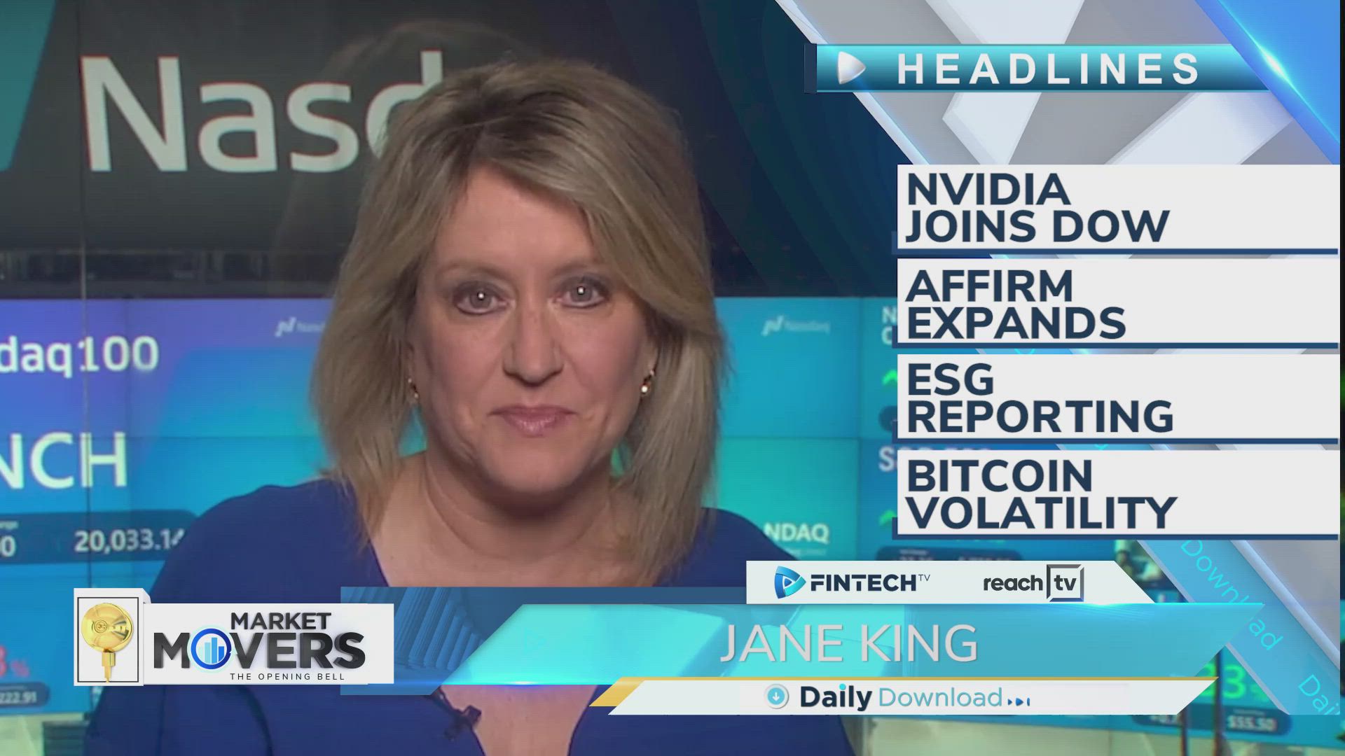 Nvidia joins DOW, Affirm expands, ESG reporting, Bitcoin volatility