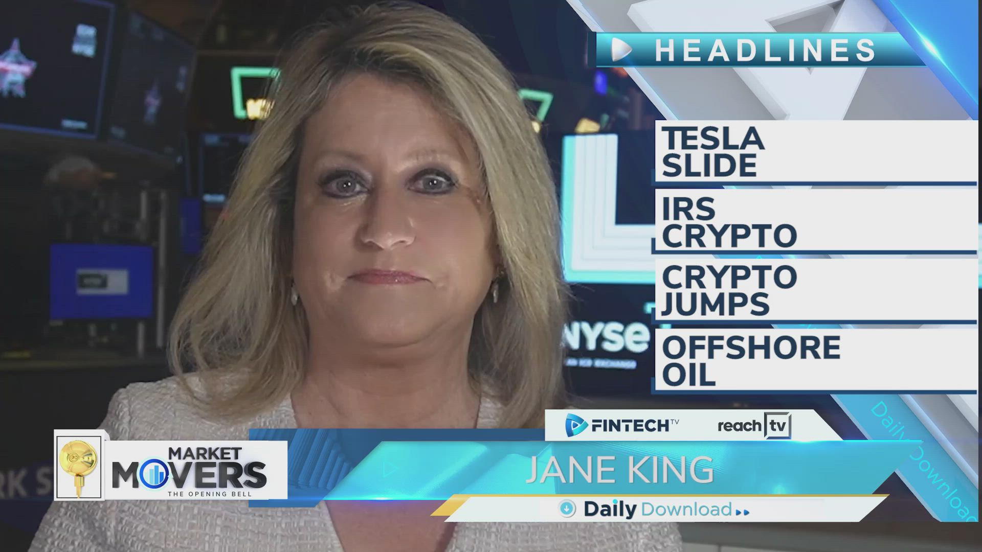 Tesla slide, IRS crypto, Crypto jumps, Offshore oil