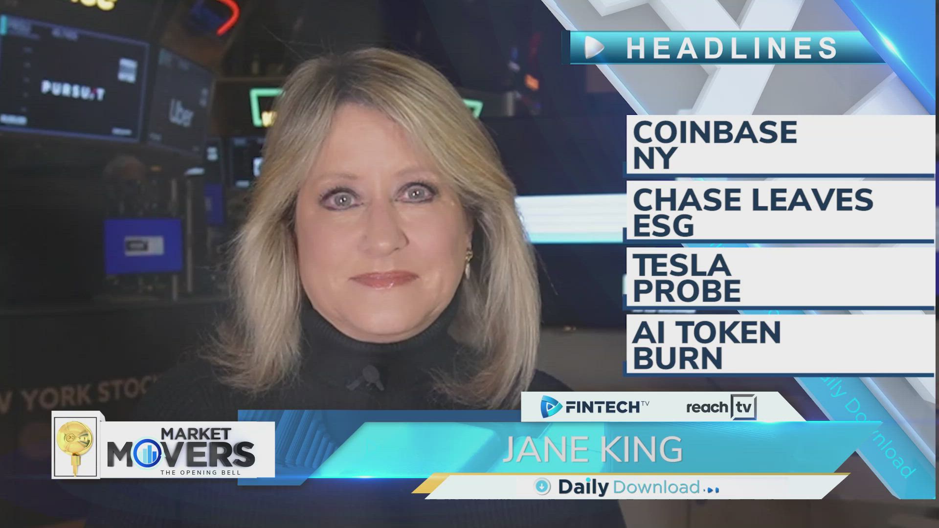 Coinbase NY, Chase leaves ESG, Tesla probe, FET token