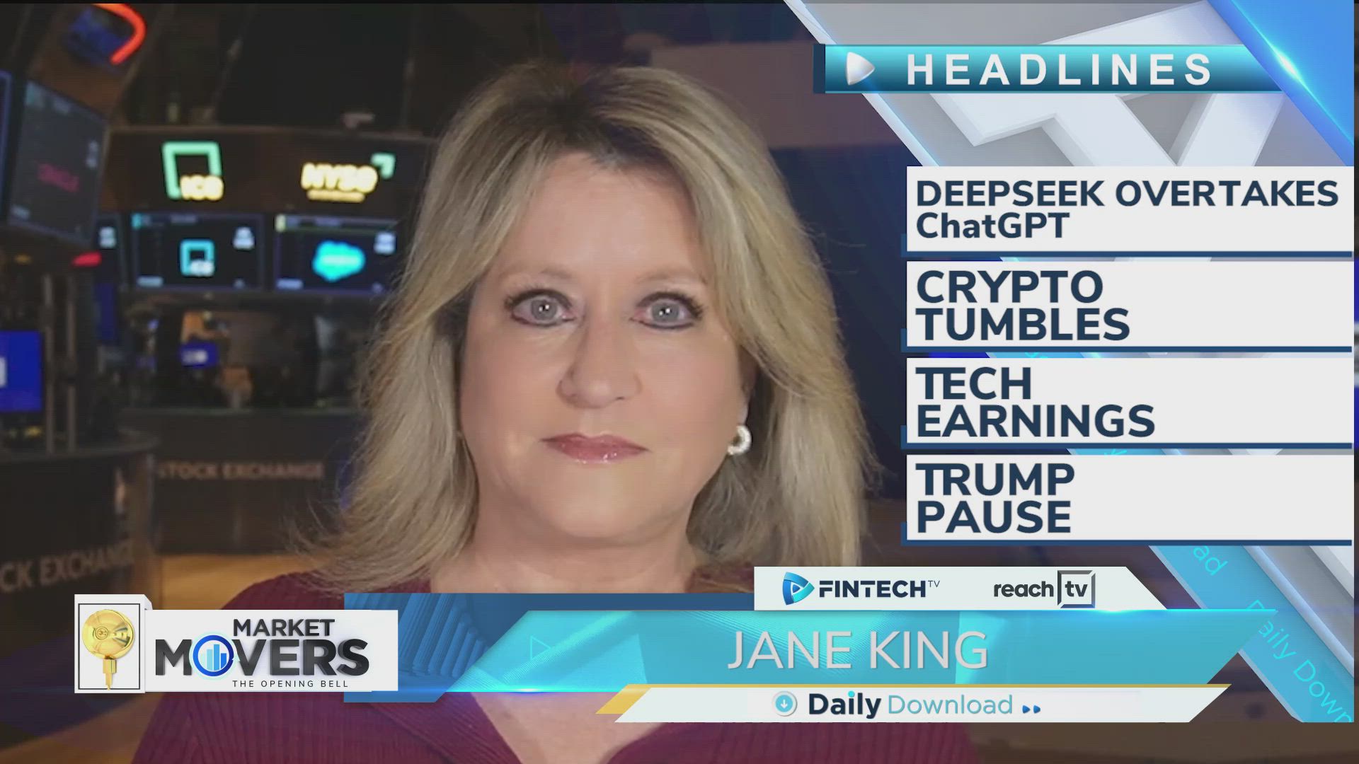 DeepSeek overtakes ChatGPT, Crypto tumbles, Tech earnings, Trump pause